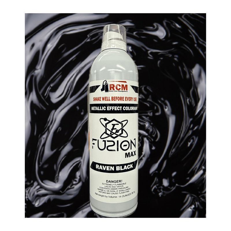 RCM Fuzion Spray Mica-Infused Metallic Spray Resin Color Management Fuzion Mica Spray Raven Black 8 oz