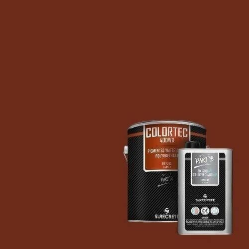 ColorTec 400WB Pigmented Concrete Polyurethane Floor Sealer - Water-based Surecrete 1 Gallon Kit Old Brick