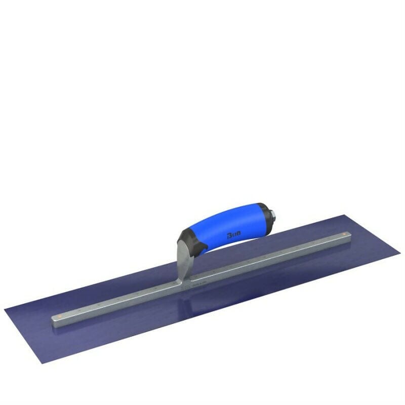 Blue Steel Finishing Trowel - Square End - Comfort Wave Handle Bon Tool 20" x 5"
