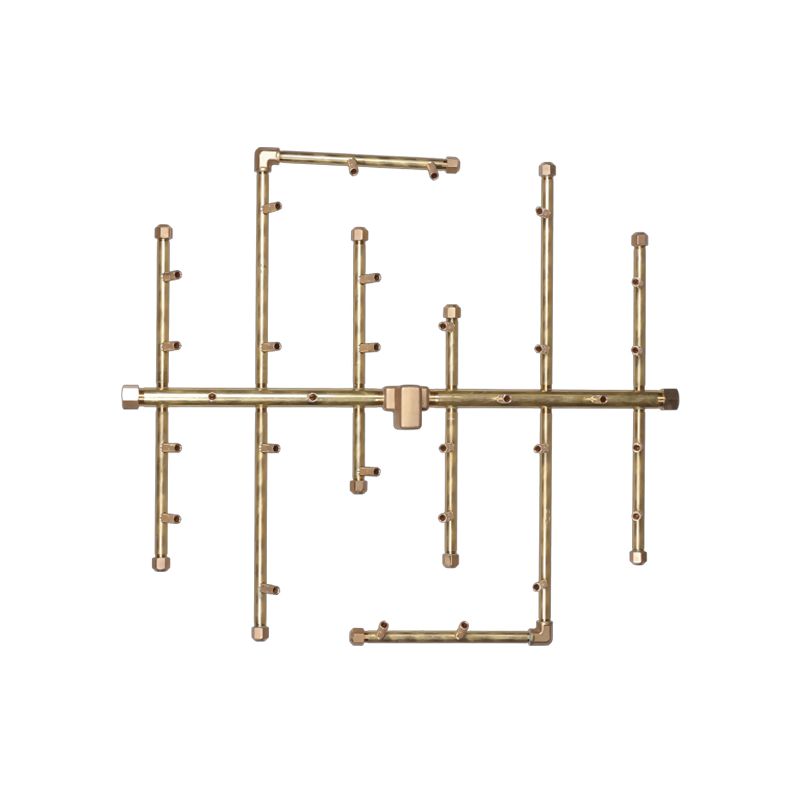 300K BTU 24.75" x 22" Crossfire Brass Burner for Firepits Warming Trends