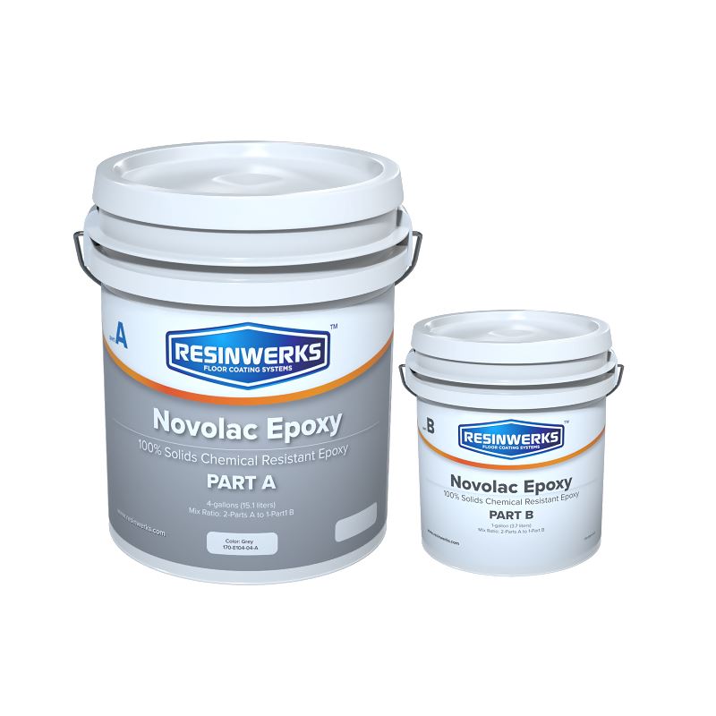Novolac Epoxy - High Performance Chemical Resistant Floor & Wall Coating - 6 Gallon Kit - Medium Gray Resinwerks Inc