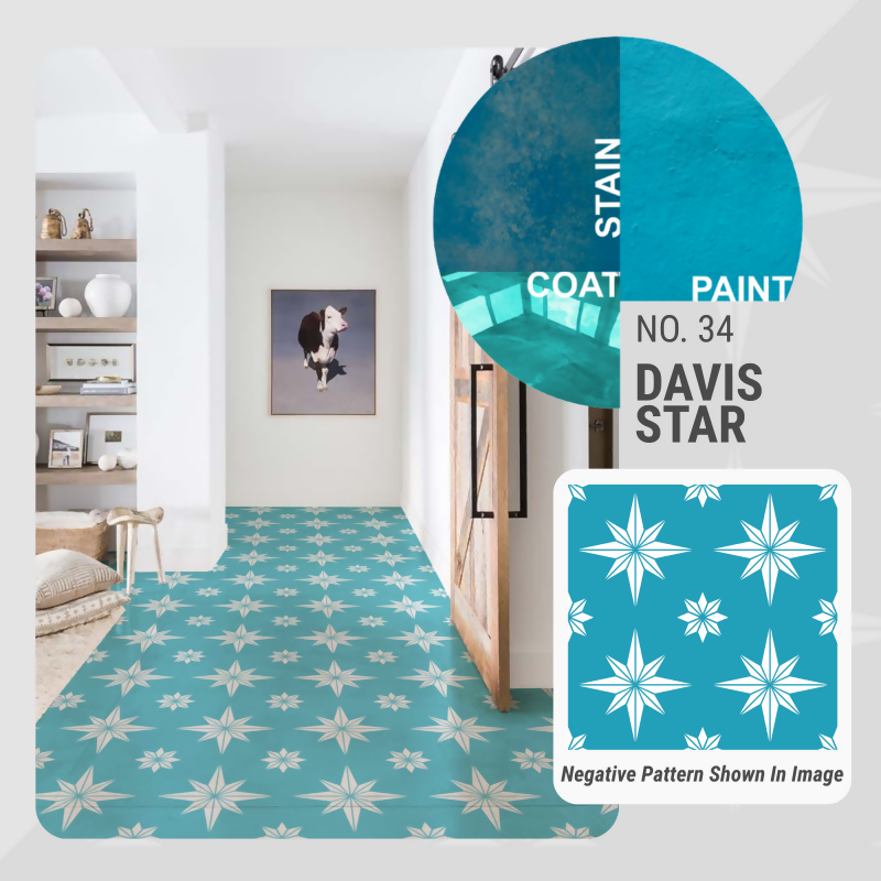 Davis Star Pattern - Adhesive-Backed Stencil