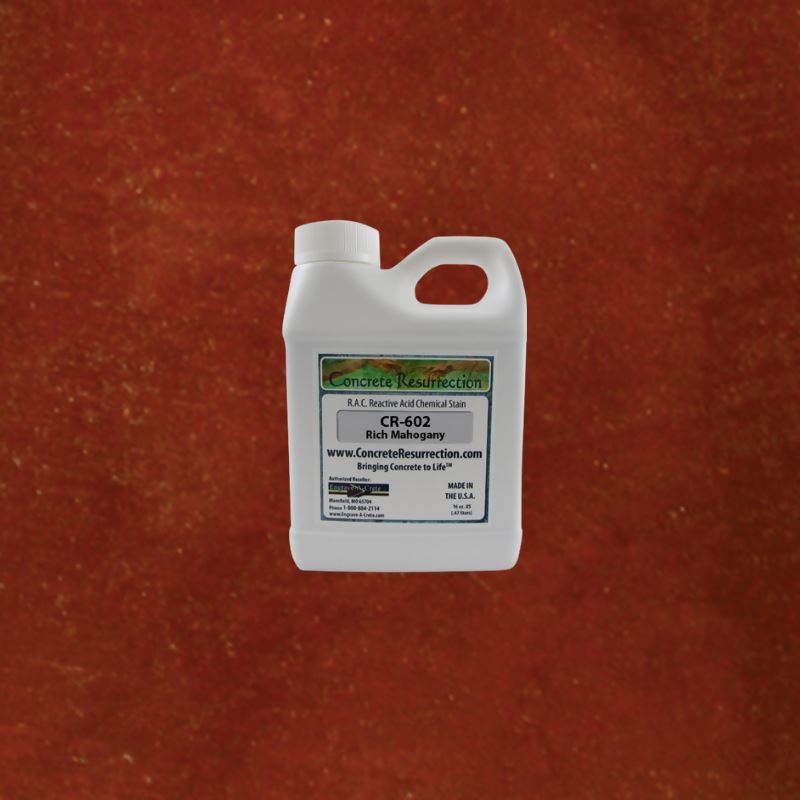 Reactive Acid Chemical (RAC) Concrete Stain Engrave-A-Crete 16 oz Rich Mahogany