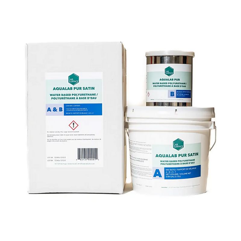 AquaLab Pur - High Perfomance Water-Based Aliphatic Polyurethane - 1 Gallon BDC Equipment & Rental Satin