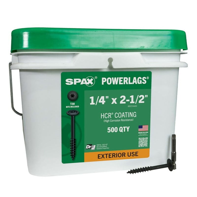 SPAX 1/4" x 2-1/2" - Powerlags - 500 per box TruFast Walls