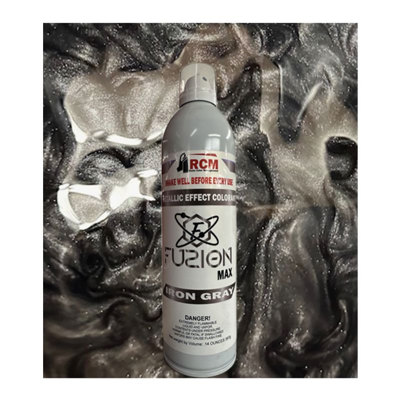 RCM Fuzion Spray Mica-Infused Metallic Spray Resin Color Management Fuzion Mica Spray Iron Gray 8 oz