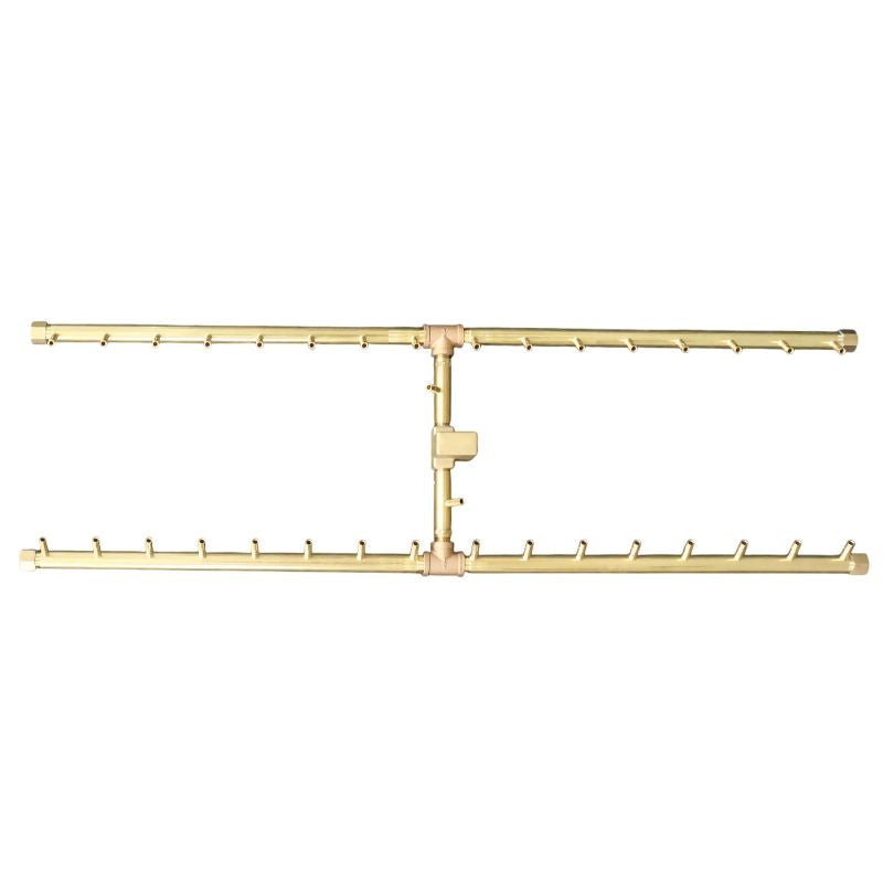 340K BTU 48.25" x 14.25" H-Style Brass Burner for Firepits Warming Trends