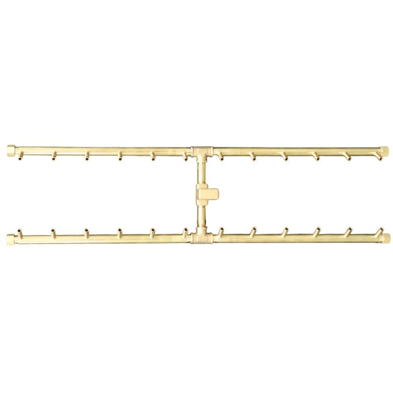 240K BTU 35.5" x 9.5" H-Style Brass Burner for Firepits Warming Trends