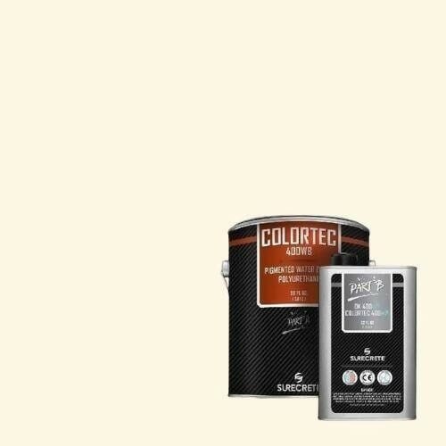 ColorTec 400WB Pigmented Concrete Polyurethane Floor Sealer - Water-based Surecrete 1 Gallon Kit Caribbean Cream