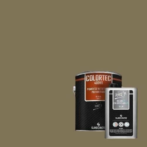 ColorTec 400WB Pigmented Concrete Polyurethane Floor Sealer - Water-based Surecrete 1 Gallon Kit Sand Buff
