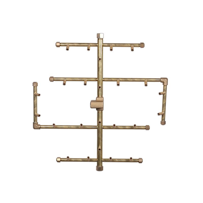 240K BTU 20.5" x 19.5" Crossfire Brass Burner for Firepits Warming Trends