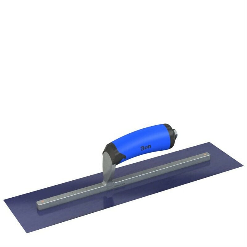 Blue Steel Finishing Trowel - Square End - Comfort Wave Handle Bon Tool 16" x 4"