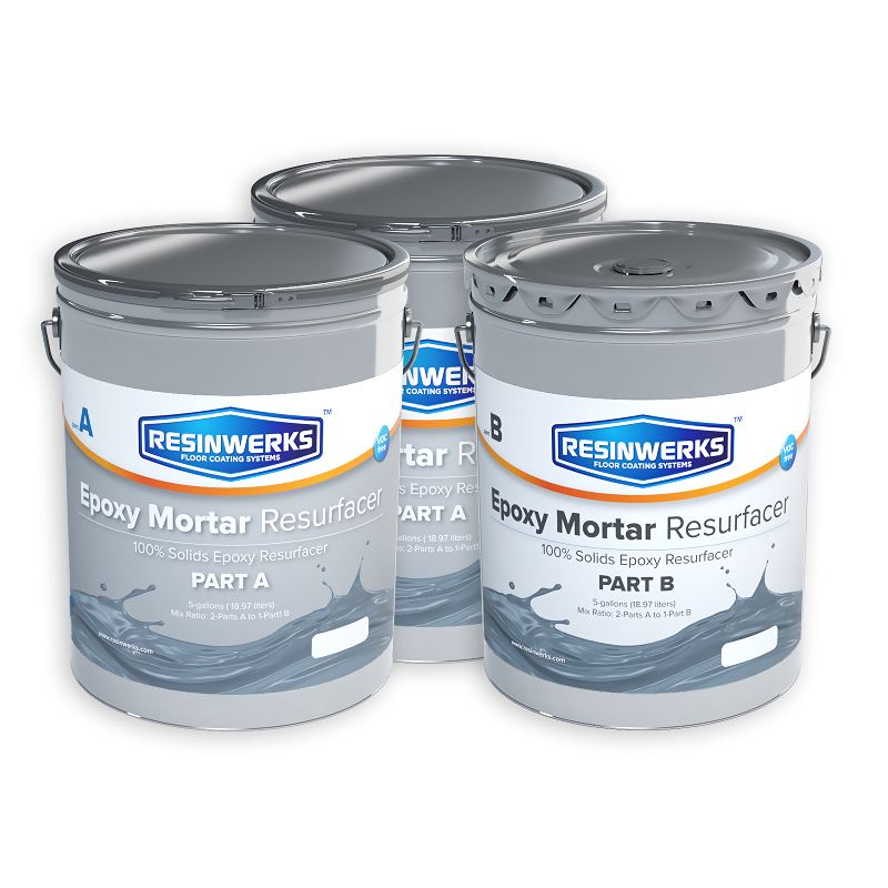 Epoxy Mortar Resurfacer - 100% Solids Epoxy Resurfacer Resinwerks Inc 15 Gallon Kit