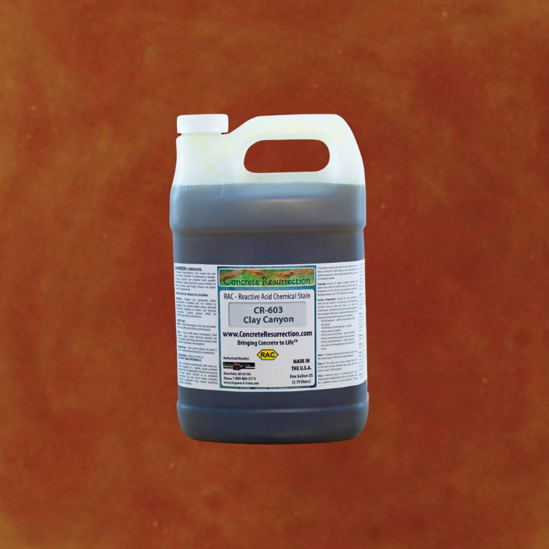 Reactive Acid Chemical (RAC) Concrete Stain Engrave-A-Crete 1 Gallon Clay Canyon