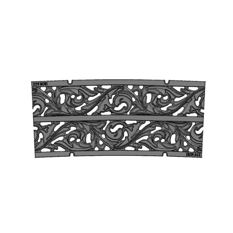 Acanthus 9" Wide, 17'-4" Center Line Radius - Radius Grate Iron Age Designs