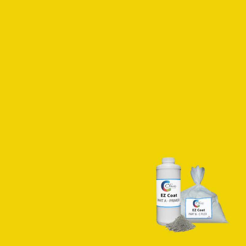 Classic EZ Coat Flexible Cementitious Concrete Overlay Kit Classic Coatings Systems Natural Gray Safety Yellow