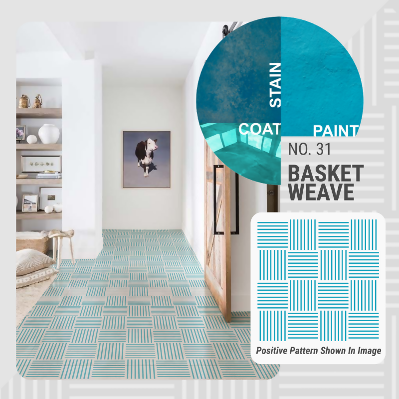 Basket Weave Pattern - Adhesive-Backed Stencil