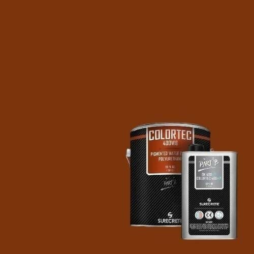 ColorTec 400WB Pigmented Concrete Polyurethane Floor Sealer - Water-based Surecrete 1 Gallon Kit Redwood