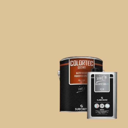 ColorTec 600 Pigmented Water Based Concrete Floor Epoxy Surecrete 1 Gallon Kit Almond
