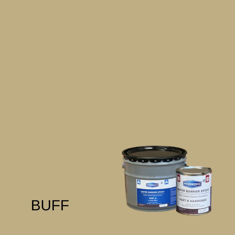 Vapor Barrier Epoxy - 100% Solids Epoxy Primer Resinwerks Inc 3 Gallon Kit (Standard Cure) Buff