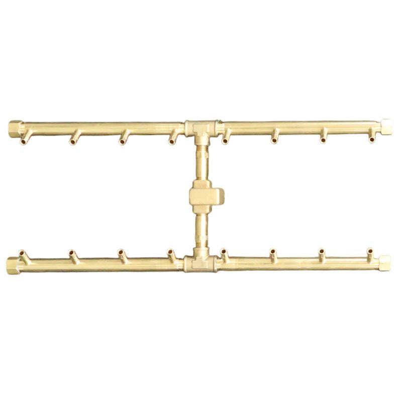160K BTU 23.5" x 7.5" H-Style Brass Burner for Firepits Warming Trends