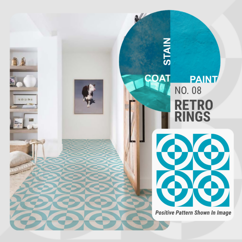 Retro Rings Pattern - Adhesive-Backed Stencil