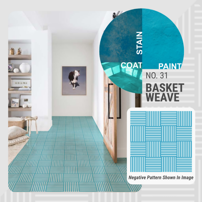 Basket Weave Pattern - Adhesive-Backed Stencil