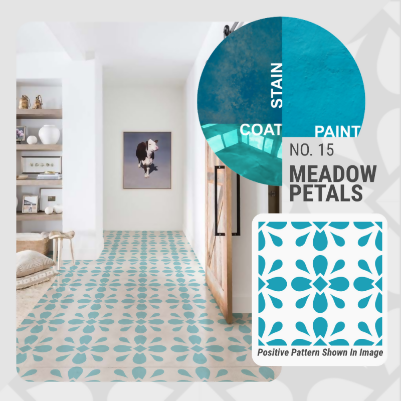 Meadow Petals Pattern - Adhesive-Backed Stencil