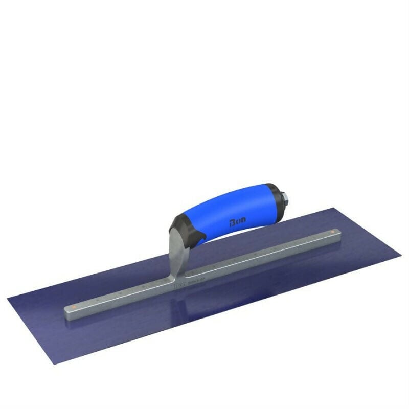 Blue Steel Finishing Trowel - Square End - Comfort Wave Handle Bon Tool 16" x 5"