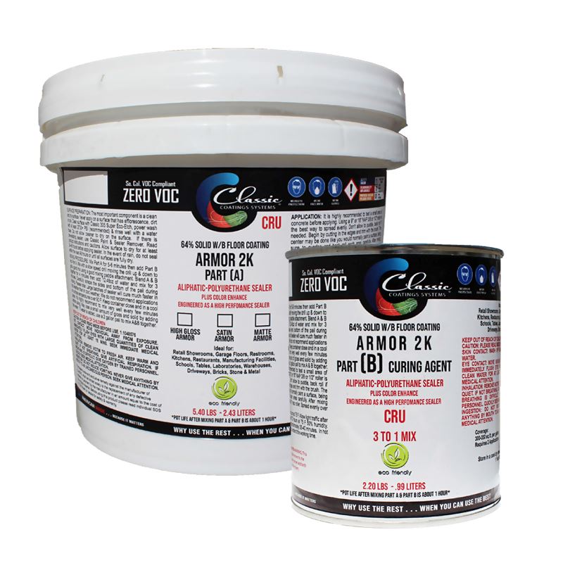 Matte Armor 2K Sealer - Aliphatic-Polyurethane 2 Part Sealer and Color Enhancer - 1 Gallon Classic Coatings Systems