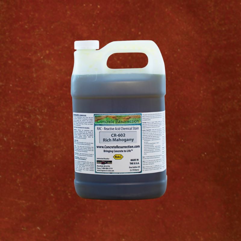 Reactive Acid Chemical (RAC) Concrete Stain Engrave-A-Crete 1 Gallon Rich Mahogany
