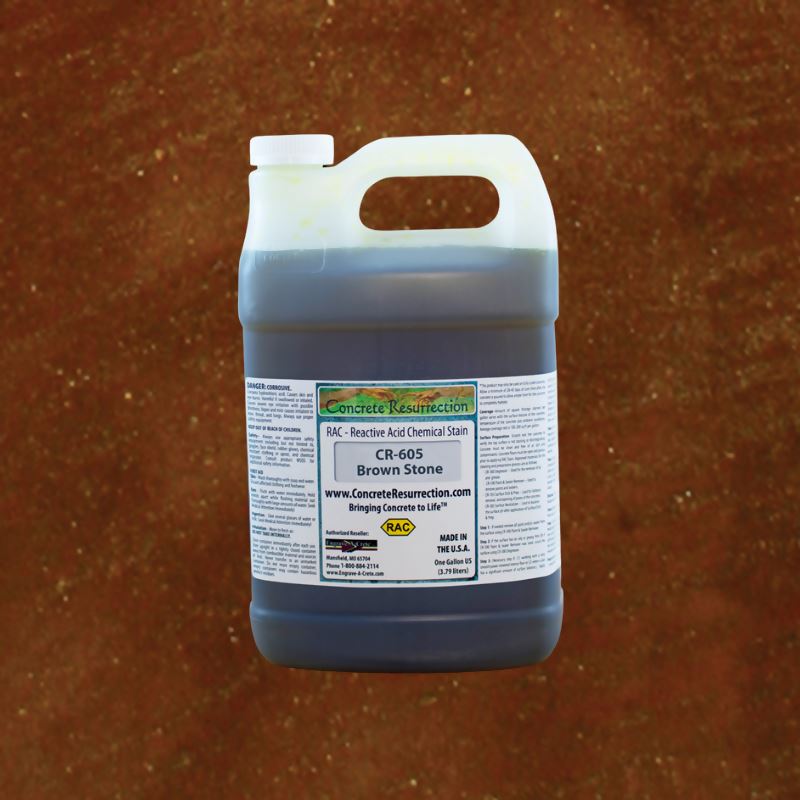 Reactive Acid Chemical (RAC) Concrete Stain Engrave-A-Crete 1 Gallon Brown Stone