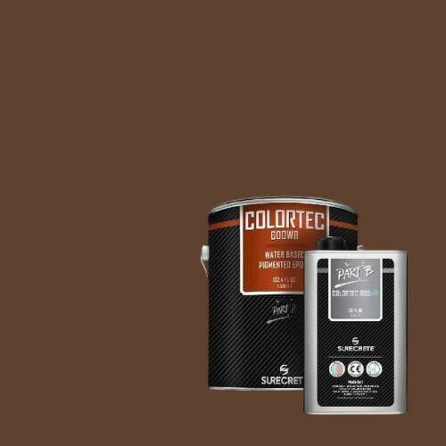 ColorTec 600 Pigmented Water Based Concrete Floor Epoxy Surecrete 1 Gallon Kit Brown Derby
