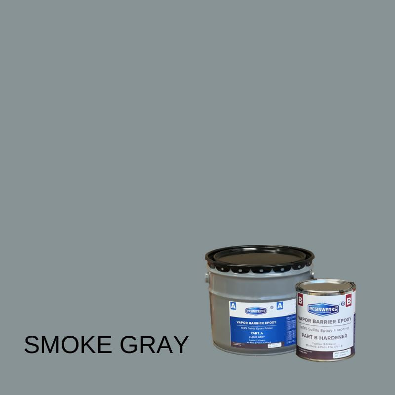 Vapor Barrier Epoxy - 100% Solids Epoxy Primer Resinwerks Inc 3 Gallon Kit (Standard Cure) Smoke Gray