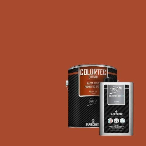 ColorTec 600 Pigmented Water Based Concrete Floor Epoxy Surecrete 1 Gallon Kit Tile Red