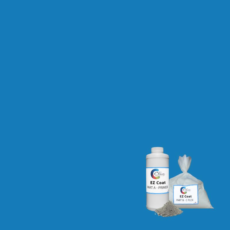 Classic EZ Coat Flexible Cementitious Concrete Overlay Kit Classic Coatings Systems Natural Gray Brilliant Blue