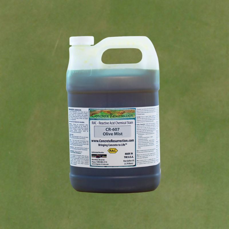 Reactive Acid Chemical (RAC) Concrete Stain Engrave-A-Crete 1 Gallon Olive Mist (Interior Use Only)