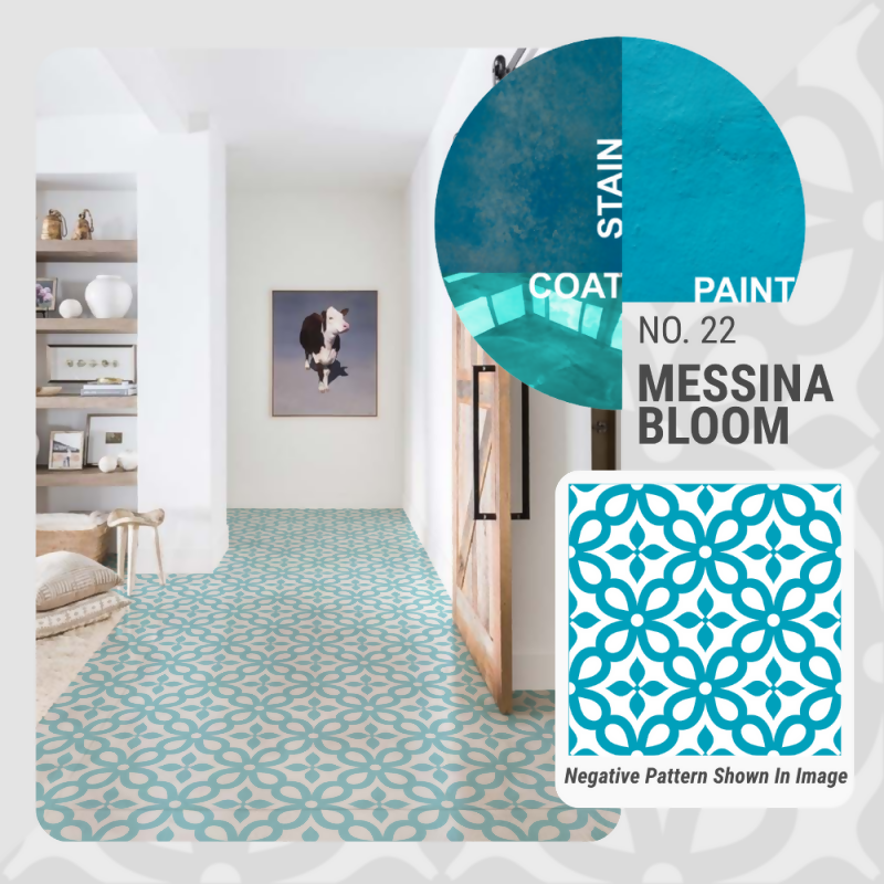 Messina Bloom Pattern - Adhesive-Backed Stencil