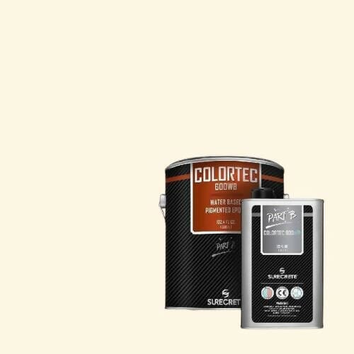 ColorTec 600 Pigmented Water Based Concrete Floor Epoxy Surecrete 1 Gallon Kit Caribbean Cream