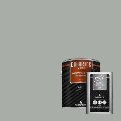 ColorTec 400WB Pigmented Concrete Polyurethane Floor Sealer - Water-based Surecrete 1 Gallon Kit Concrete Gray
