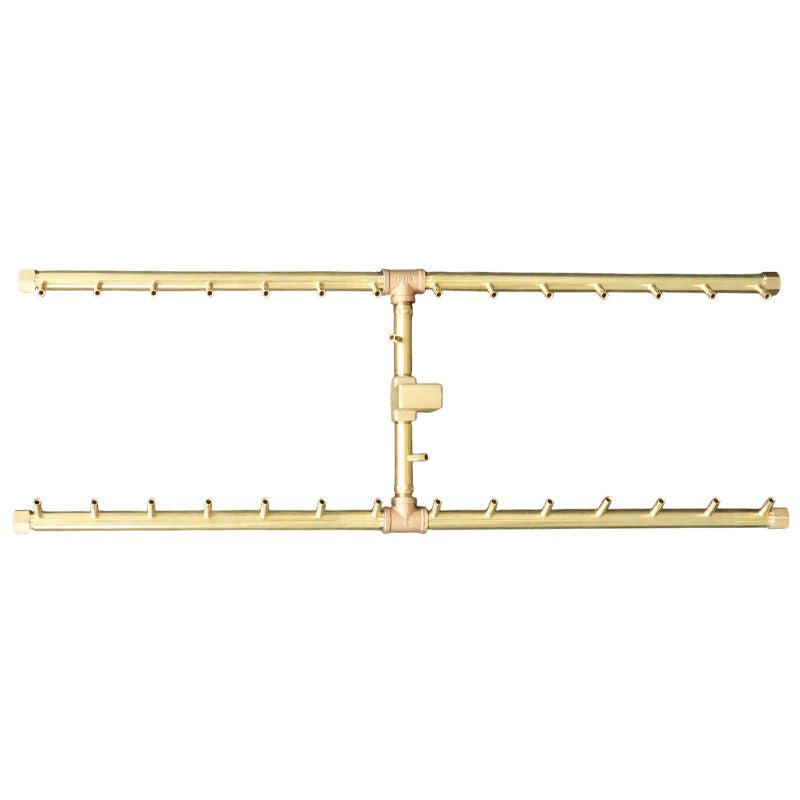 300K BTU 42.25" x 14.25" H-Style Brass Burner for Firepits Warming Trends