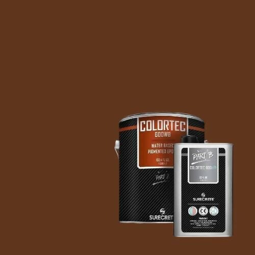 ColorTec 600 Pigmented Water Based Concrete Floor Epoxy Surecrete 1 Gallon Kit Chocolate