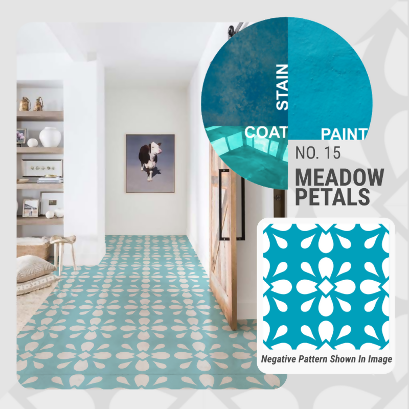 Meadow Petals Pattern - Adhesive-Backed Stencil