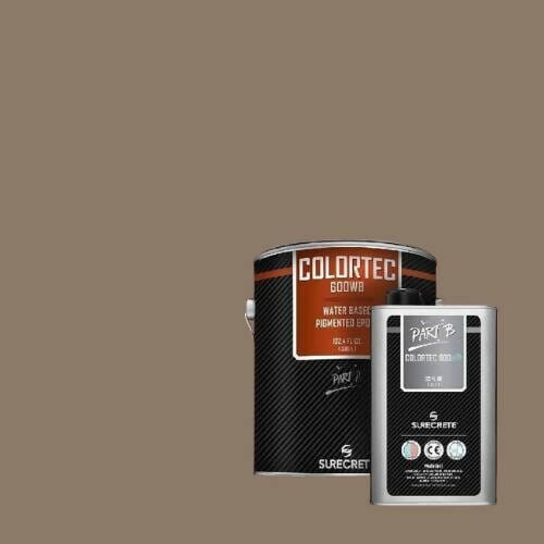 ColorTec 600 Pigmented Water Based Concrete Floor Epoxy Surecrete 1 Gallon Kit Taupe