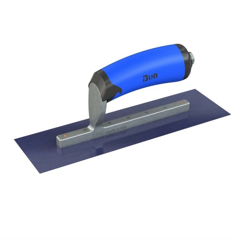 Blue Steel Finishing Trowel - Square End - Comfort Wave Handle Bon Tool 10" x 3"