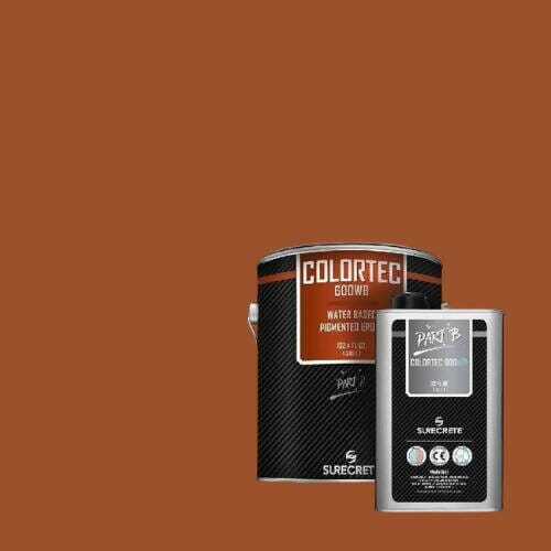 ColorTec 600 Pigmented Water Based Concrete Floor Epoxy Surecrete 1 Gallon Kit Terra Cotta