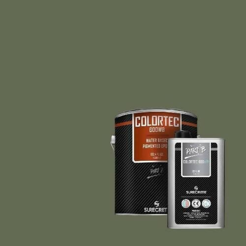 ColorTec 600 Pigmented Water Based Concrete Floor Epoxy Surecrete 1 Gallon Kit Green Slate