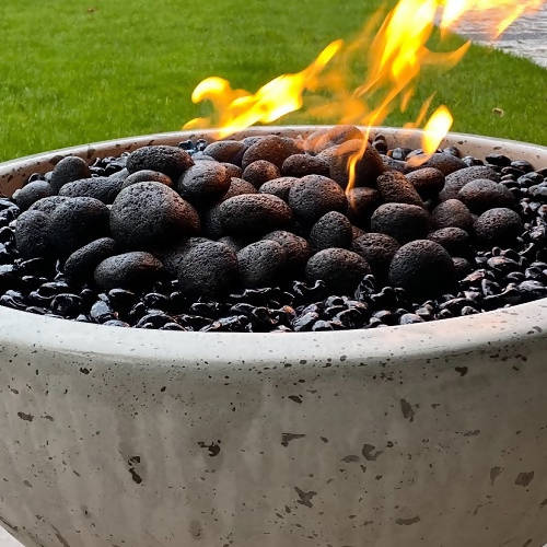 Rolled Lava Rock: 50 lb. of 1”- 2” - Gray/Black Stones Warming Trends