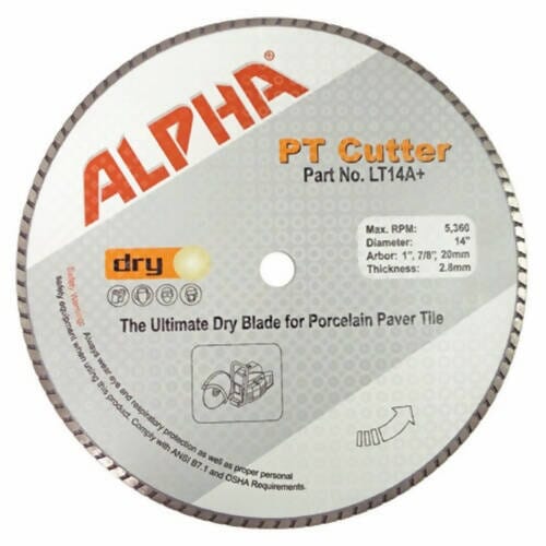 PT Cutter Blade - The Ultimate Dry Blade for Hardscape Contractors Alpha Professional Tools 14"