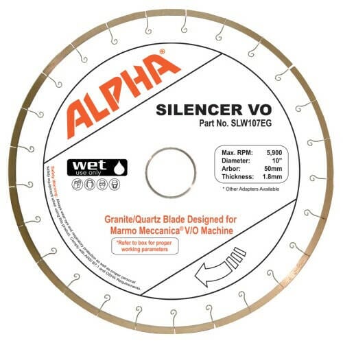 Silencer VO - Silent Core V/O-CUTTING Blade Alpha Professional Tools 10" - Granite/Engineered Stone